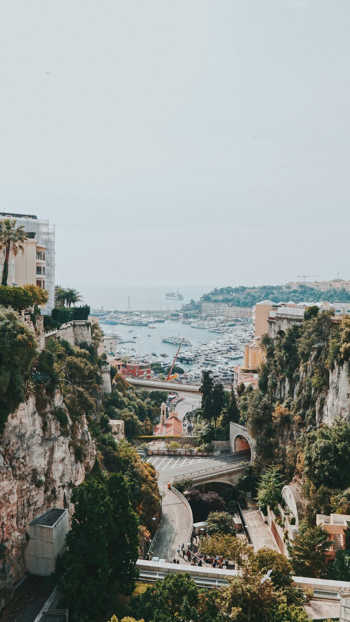 A view over the yacht-filled harbour of Monaco on the French Riviera